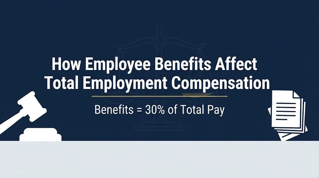 How employee benefits affect total employment compensation 2026 infographic banner