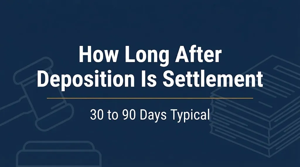 How long after deposition is settlement banner showing the typical 30 to 90 day timeline.