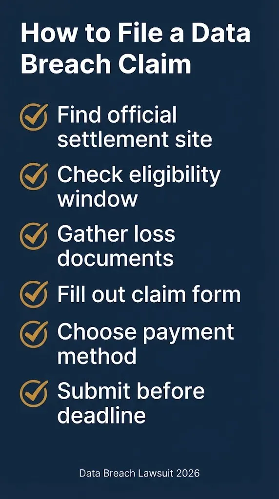 How to file a data breach claim six steps from eligibility check to submission