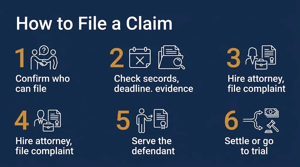 How to file a wrongful death lawsuit in six steps, from confirming who can file to settlement or trial