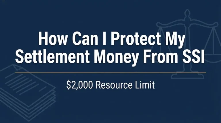 How to protect settlement money from SSI banner showing the $2,000 resource limit.