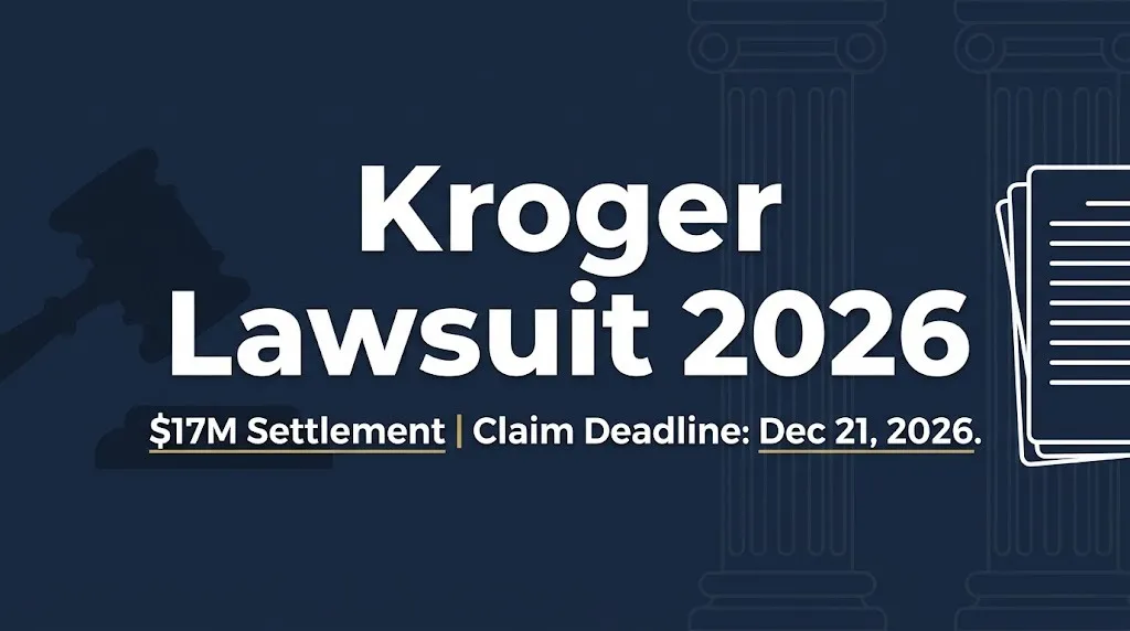 Kroger lawsuit 2026 hero banner showing $17M settlement and December 21, 2026 claim deadline.
