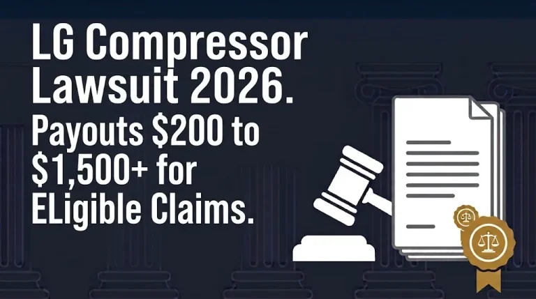LG compressor lawsuit 2026 settlement payouts from $200 to $1,500+ for eligible claims.