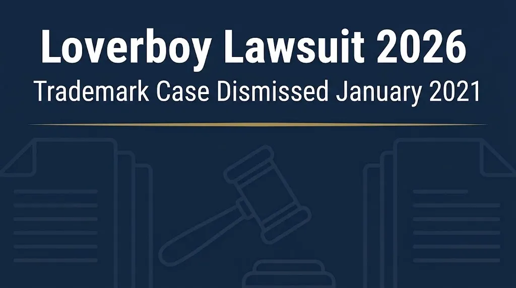 Loverboy lawsuit 2026 banner noting the trademark case was dismissed in January 2021.