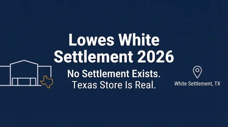 Lowes white settlement 2026 banner explaining no settlement exists for Texas store location.