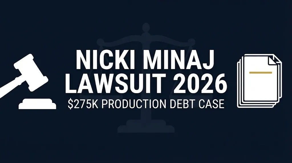 Nicki Minaj lawsuit 2026 $275K production debt case and legal fees infographic banner