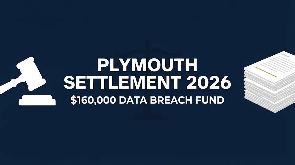 Plymouth settlement 2026 data breach claim deadline and payout information banner