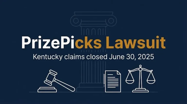 PrizePicks lawsuit banner noting the Kentucky settlement claim deadline closed on June 30, 2025