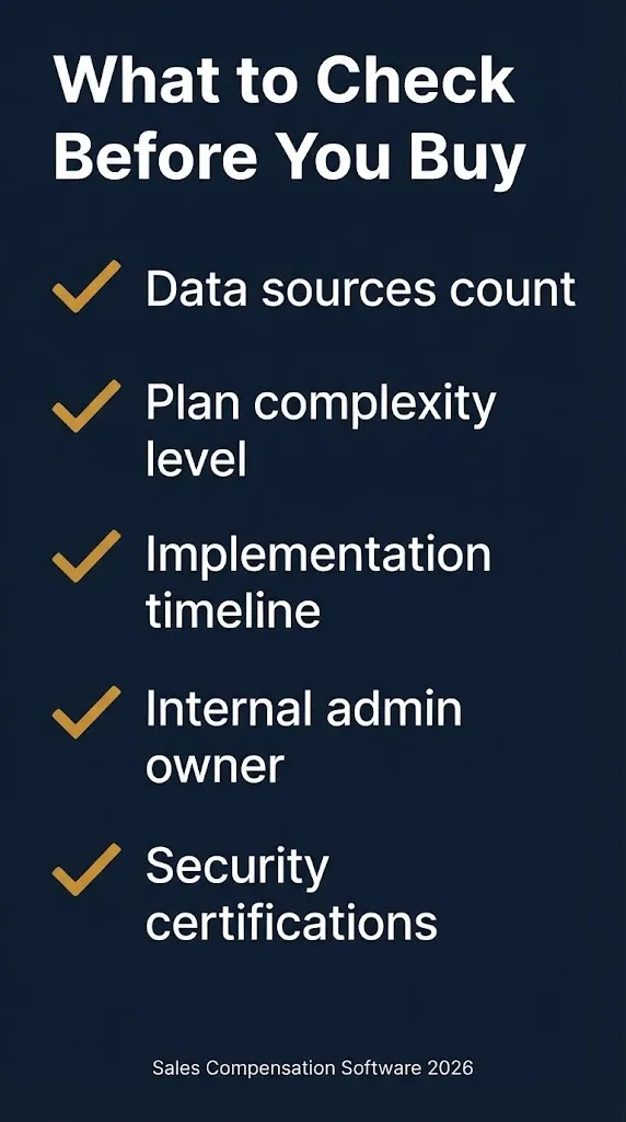 Sales compensation software buyer checklist for 2026 evaluation