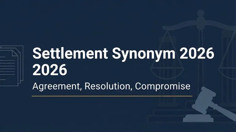 Settlement synonym 2026 hero banner showing agreement, resolution, and compromise as key terms.