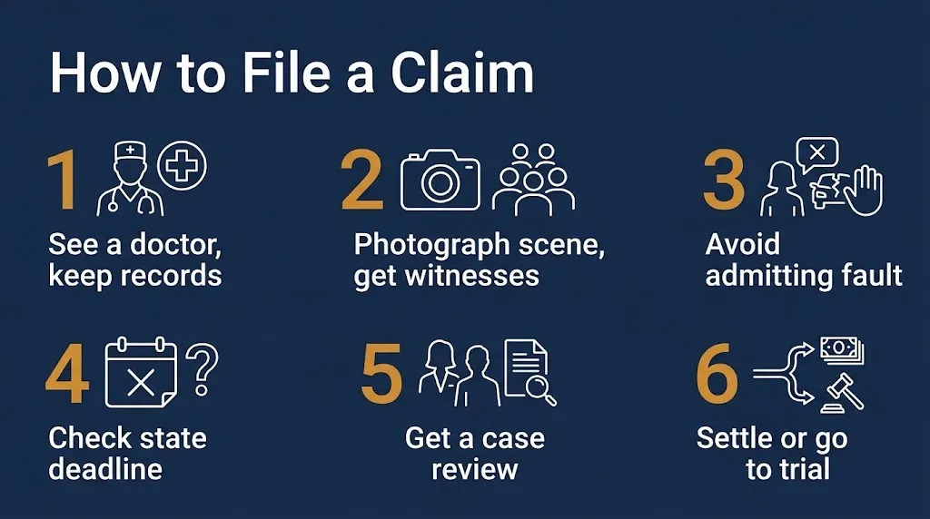 Six steps to improve your chances of winning a personal injury lawsuit, from medical records to settlement or trial