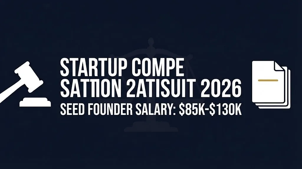 Startup compensation 2026 guide showing founder salary ranges and equity benchmarks banner