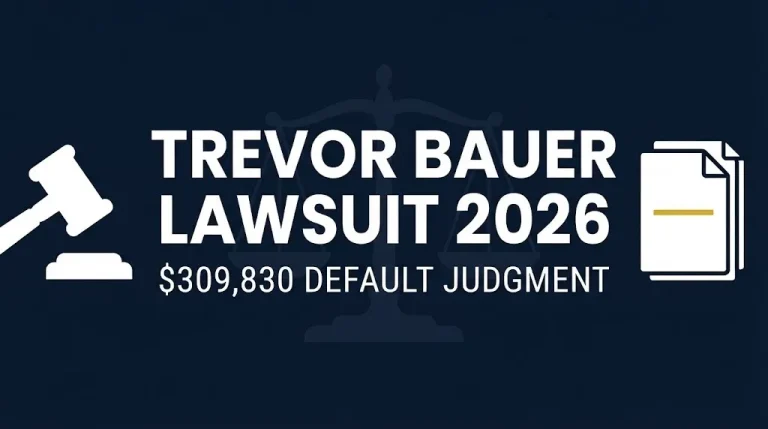 Trevor Bauer lawsuit 2026 default judgment and settlement history infographic banner