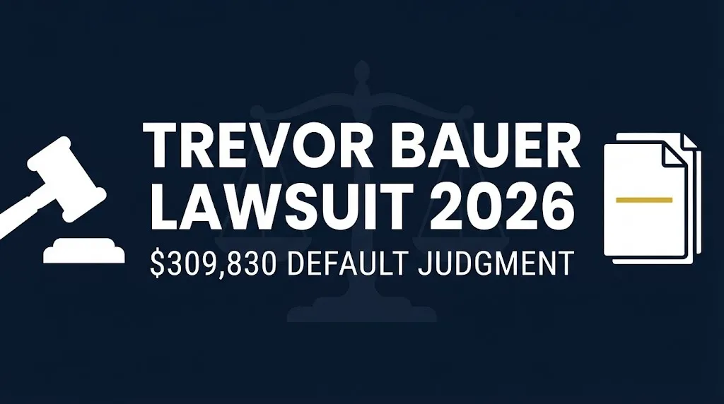 Trevor Bauer lawsuit 2026 default judgment and settlement history infographic banner