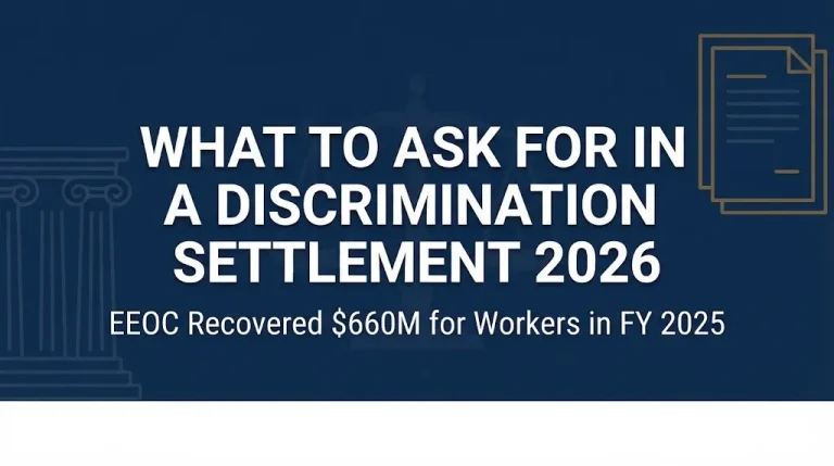 What to ask for in a discrimination settlement 2026 hero banner with EEOC recovery figures